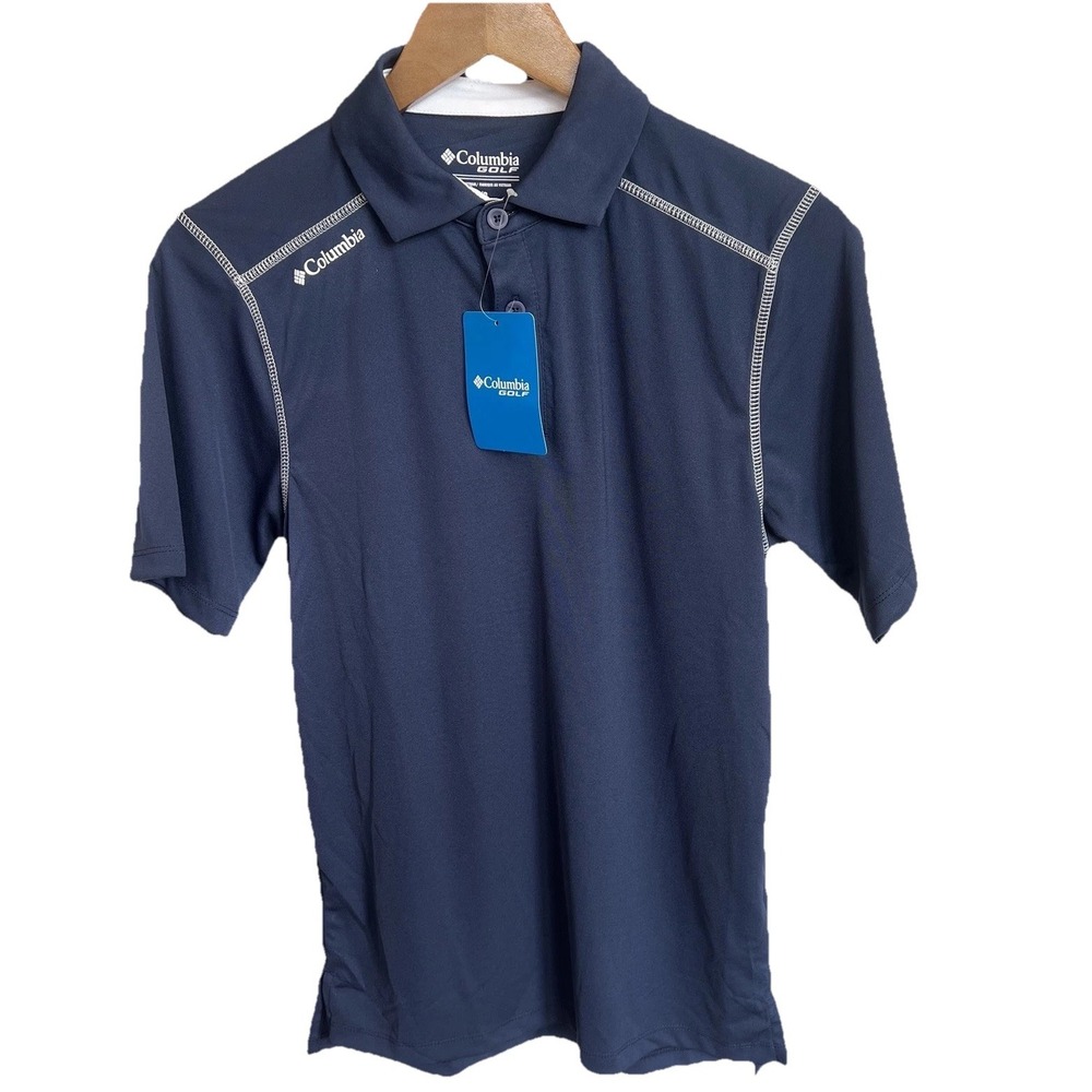 NWT Columbia Golf Performance Polo Shirt Mens Small Navy Blue Sport Outdoor